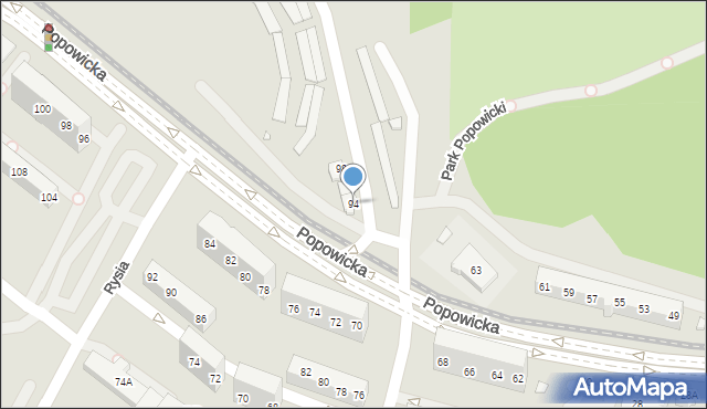 Wrocław, Białowieska, 94, mapa Wrocławia