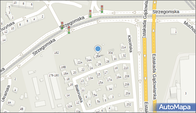 Wrocław, Białoruska, 26A, mapa Wrocławia