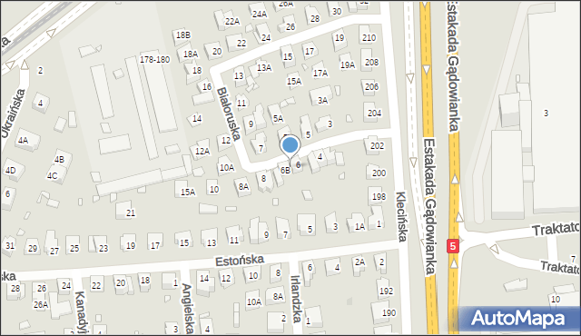 Wrocław, Białoruska, 6A, mapa Wrocławia