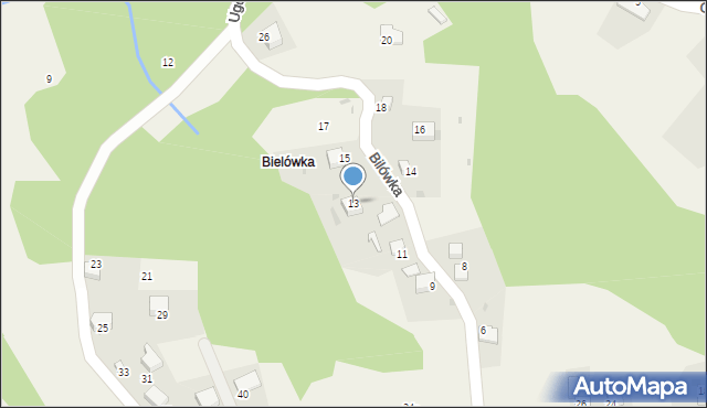 Wrząsowice, Bilówka, 13, mapa Wrząsowice