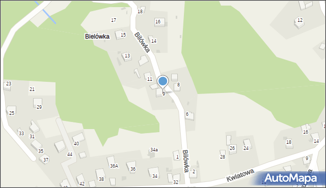 Wrząsowice, Bilówka, 9, mapa Wrząsowice