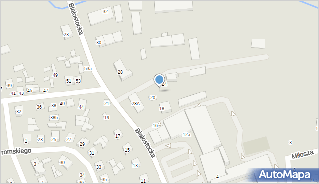 Wysokie Mazowieckie, Białostocka, 22, mapa Wysokie Mazowieckie