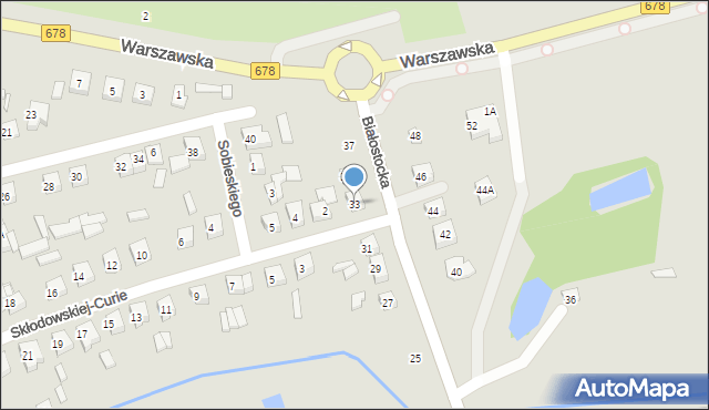 Wysokie Mazowieckie, Białostocka, 33, mapa Wysokie Mazowieckie