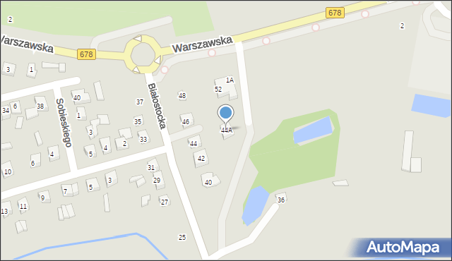 Wysokie Mazowieckie, Białostocka, 44A, mapa Wysokie Mazowieckie