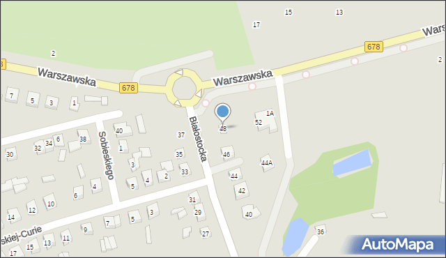 Wysokie Mazowieckie, Białostocka, 48, mapa Wysokie Mazowieckie