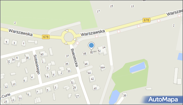 Wysokie Mazowieckie, Białostocka, 50, mapa Wysokie Mazowieckie