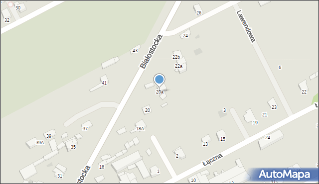Wyszków, Białostocka, 20a, mapa Wyszków