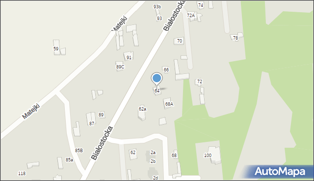 Wyszków, Białostocka, 64, mapa Wyszków