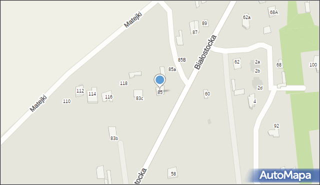 Wyszków, Białostocka, 85, mapa Wyszków