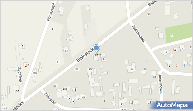 Wyszków, Białostocka, 92, mapa Wyszków