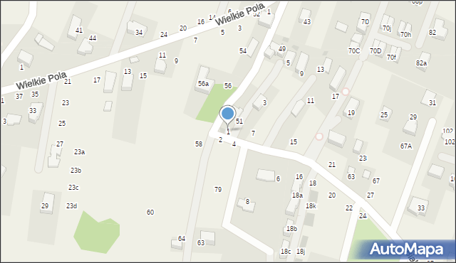 Zabierzów, Białych Brzóz, 1, mapa Zabierzów