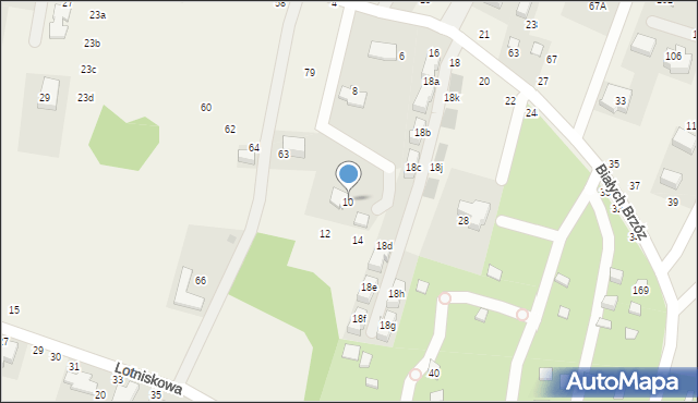 Zabierzów, Białych Brzóz, 10, mapa Zabierzów