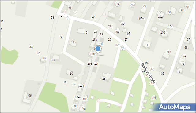Zabierzów, Białych Brzóz, 18ja, mapa Zabierzów