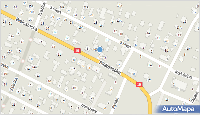 Zabłudów, Białostocka, 4/1, mapa Zabłudów