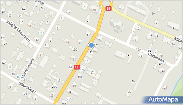 Zabłudów, Bielska, 11, mapa Zabłudów