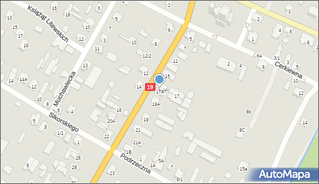 Zabłudów, Bielska, 17A, mapa Zabłudów