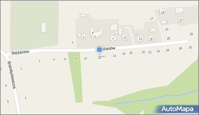 Zakliczyn, Bieżanów, 12, mapa Zakliczyn