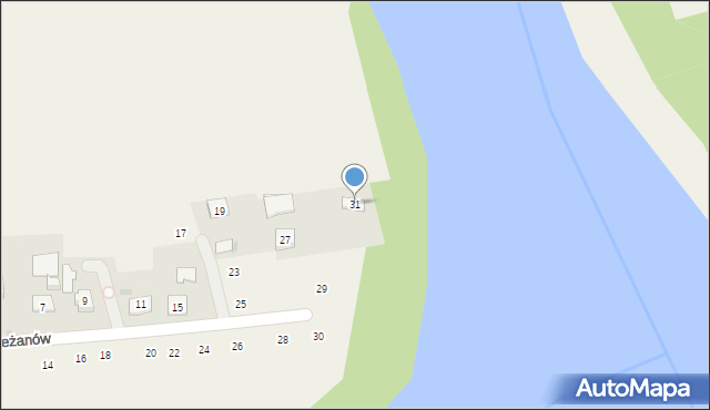 Zakliczyn, Bieżanów, 31, mapa Zakliczyn