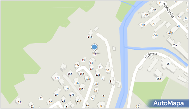 Zakopane, Bilinówka, 14, mapa Zakopanego