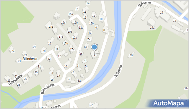 Zakopane, Bilinówka, 6, mapa Zakopanego