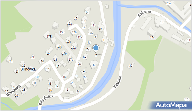 Zakopane, Bilinówka, 7, mapa Zakopanego