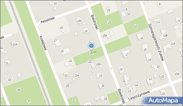 Zalesie Górne, Biedronki, 20, mapa Zalesie Górne