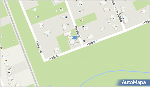 Zalesie Górne, Biedronki, 40, mapa Zalesie Górne