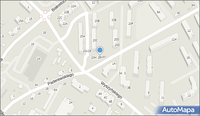 Zambrów, Białostocka, 20I, mapa Zambrów