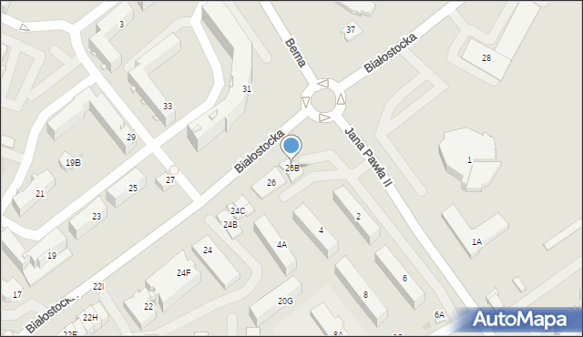 Zambrów, Białostocka, 26B, mapa Zambrów