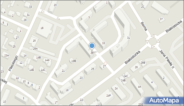 Zambrów, Białostocka, 29, mapa Zambrów