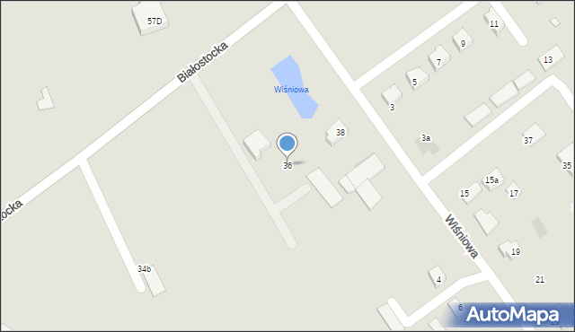 Zambrów, Białostocka, 36, mapa Zambrów