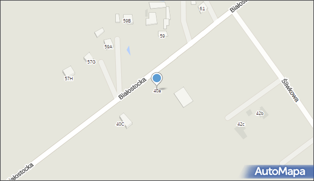 Zambrów, Białostocka, 40a, mapa Zambrów