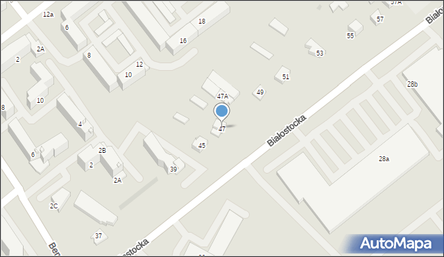 Zambrów, Białostocka, 47, mapa Zambrów