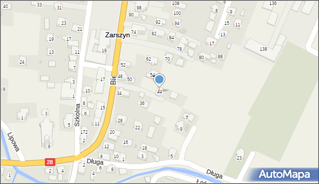 Zarszyn, Bieszczadzka, 44, mapa Zarszyn