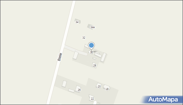 Zatory, Biele, 30, mapa Zatory