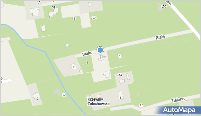 Żelechów, Biała, 7, mapa Żelechów
