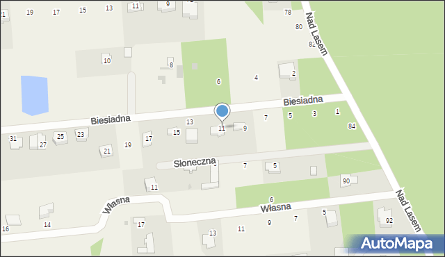 Żelechów, Biesiadna, 11, mapa Żelechów