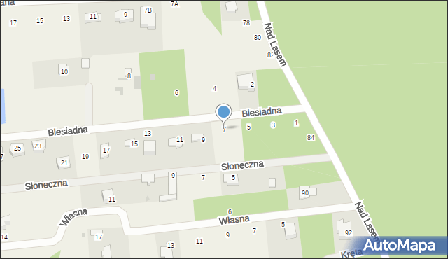 Żelechów, Biesiadna, 7, mapa Żelechów