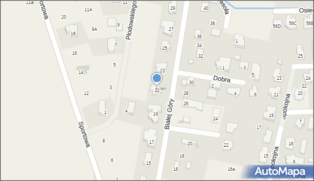 Zielonki-Wieś, Białej Góry, 21, mapa Zielonki-Wieś