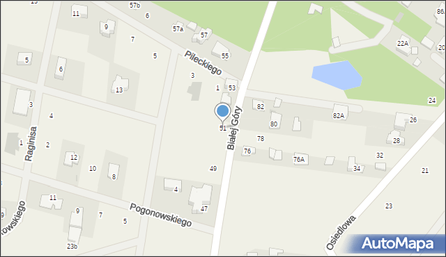 Zielonki-Wieś, Białej Góry, 51, mapa Zielonki-Wieś
