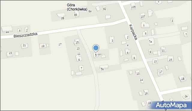 Zręcin, Bieszczadzka, 5, mapa Zręcin