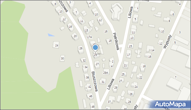 Augustów, Bluszczowa, 23, mapa Augustów