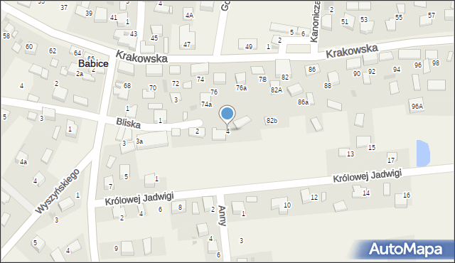 Babice, Bliska, 4, mapa Babice