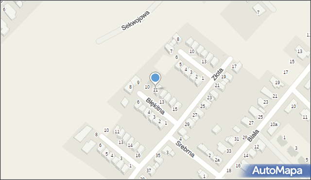 Baranowo, Błękitna, 11, mapa Baranowo