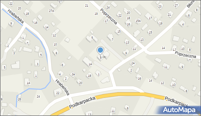 Besko, Błonie, 3, mapa Besko