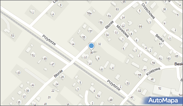 Besko, Błonie, 30, mapa Besko