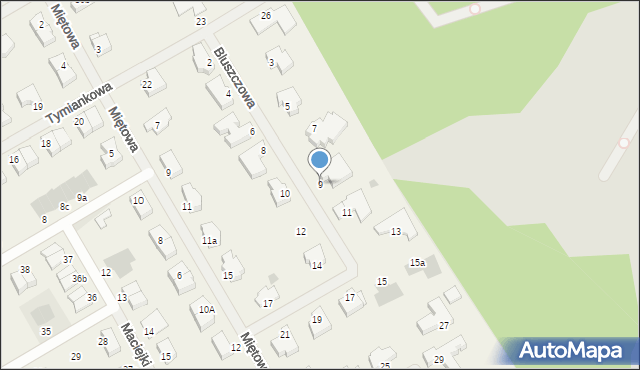 Bezrzecze, Bluszczowa, 9, mapa Bezrzecze