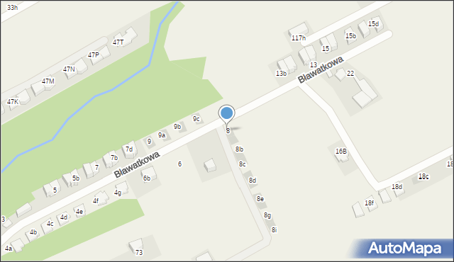 Bibice, Bławatkowa, 8, mapa Bibice
