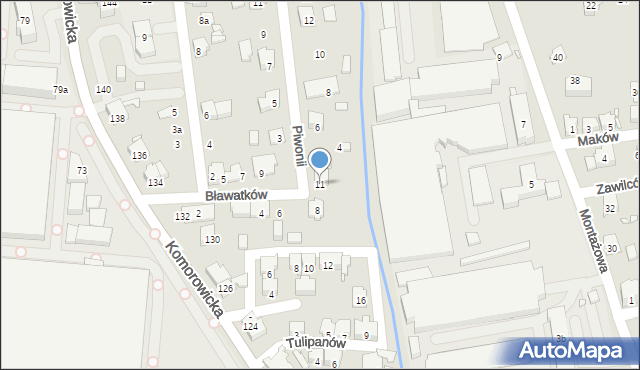 Bielsko-Biała, Bławatków, 11, mapa Bielsko-Białej