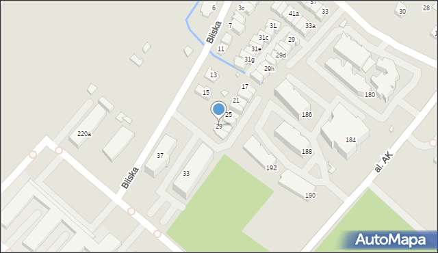 Bielsko-Biała, Bliska, 29, mapa Bielsko-Białej